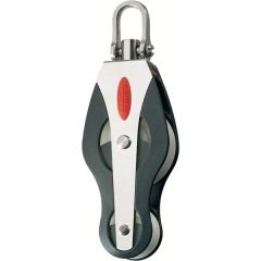 Exceptionally high working loads, low maintenance, long service life Selflubricating sheave . Slotted pin shackle eliminates fouled lines. Captive Lock™ universal head can be fixed in either of two planes, or free to swivel as required.