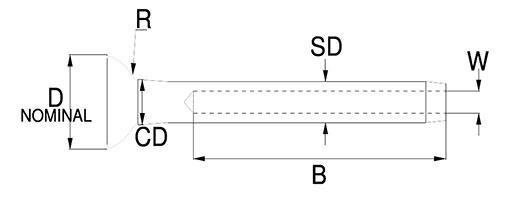 HMSB Swage Stemball Terminal drawing