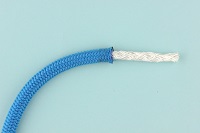 Double braid rope with polyester core